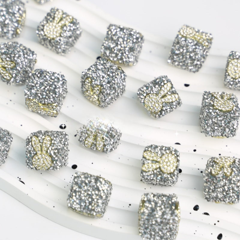 Wholesale Valentine's Day Black Square Acrylic Sugar Beads